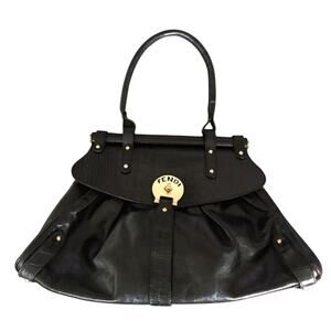 Fendi Crocodile-Trimmed Magic Bag Black